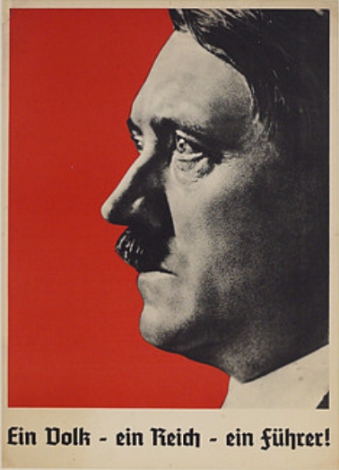 Plakat mit Adolf Hitler im Profil.